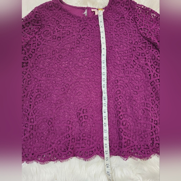 Philosophy Eyelet purple Plus Size Blousse Shirt size 2x - Picture 8 of 8
